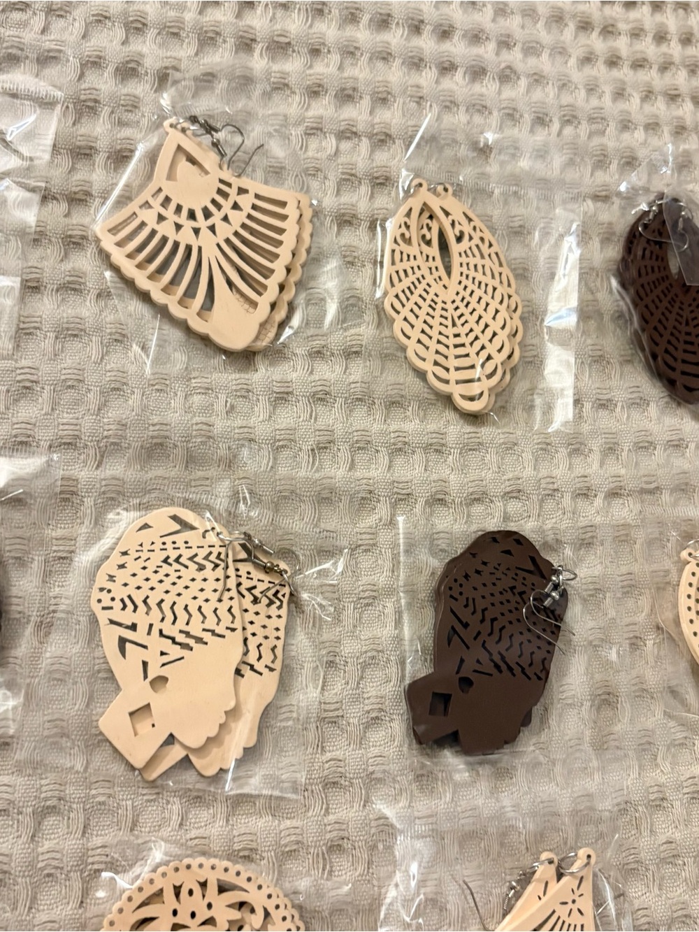 Lot of 12 Boho Wooden Laser Cut Earrings Bundle NWT”